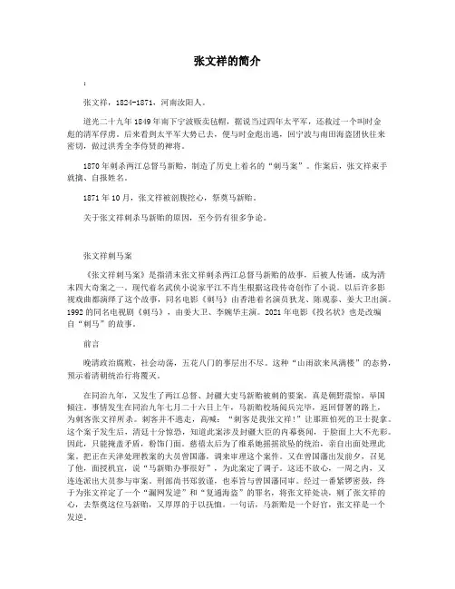 张文祥的简介