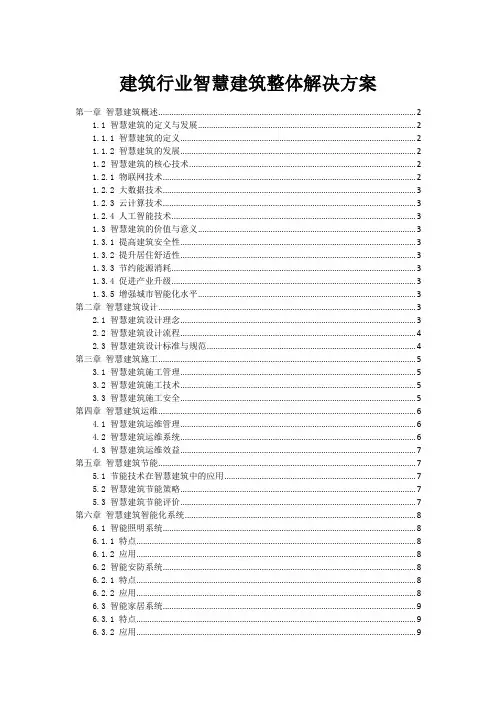 建筑行业智慧建筑整体解决方案