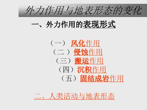 外力作用与地表形态的变化