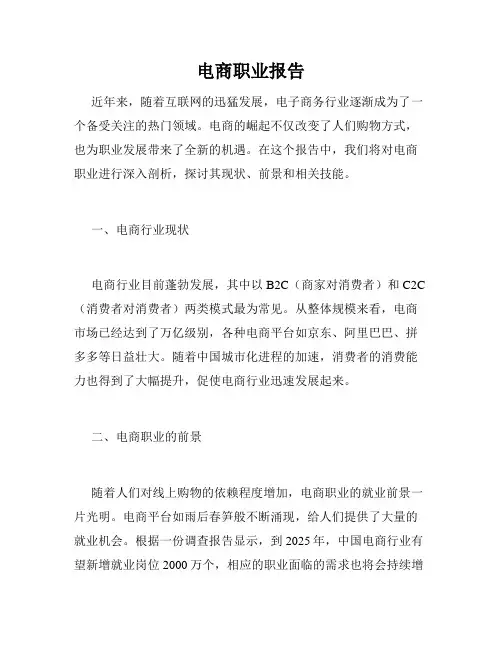 电商职业报告