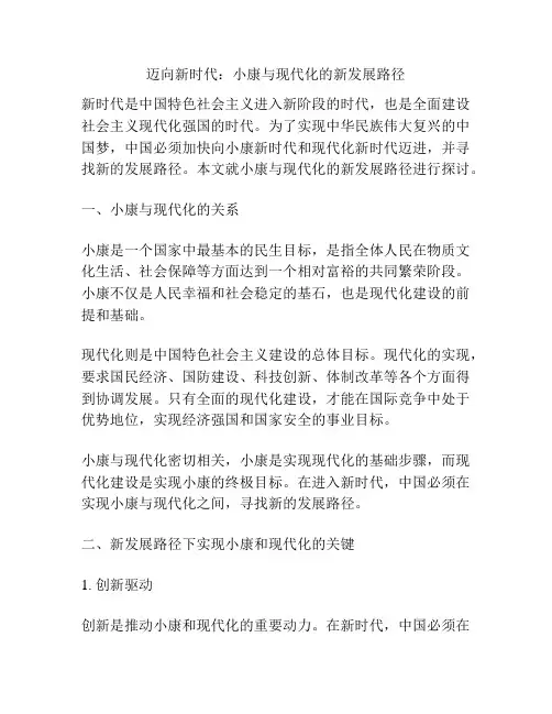 迈向新时代：小康与现代化的新发展路径