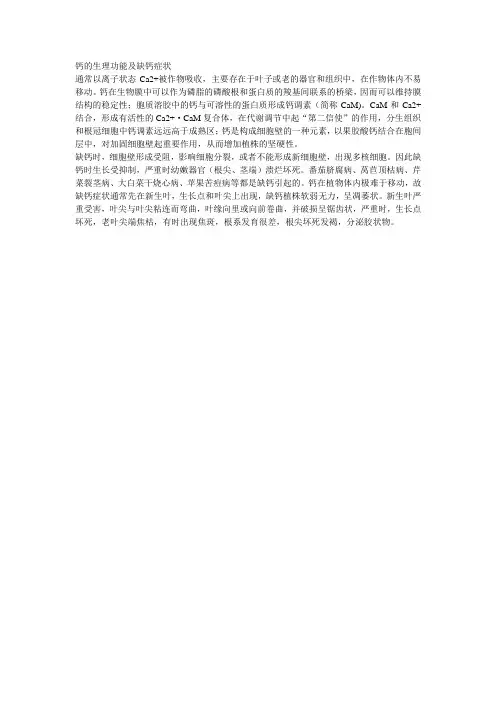 10、钙的生理功能及缺钙症状(十)