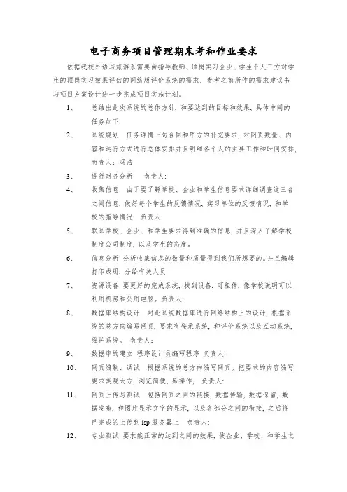 电子商务,商务运作,投标书,建议书