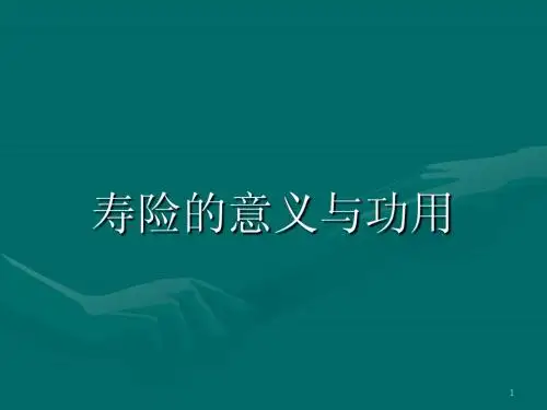 寿险意义与功用47页