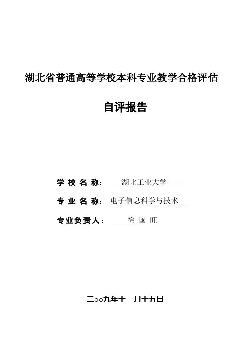 电子信息科学与技术专业自评报告