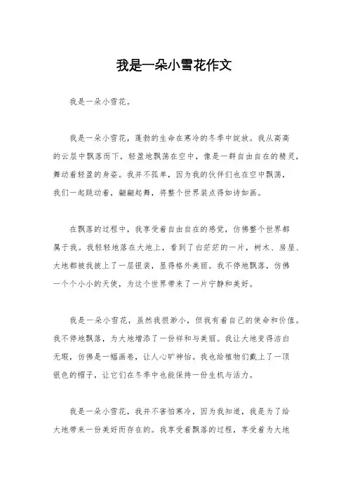 我是一朵小雪花作文