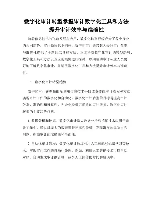 数字化审计转型掌握审计数字化工具和方法提升审计效率与准确性