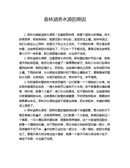 森林涵养水源的原因