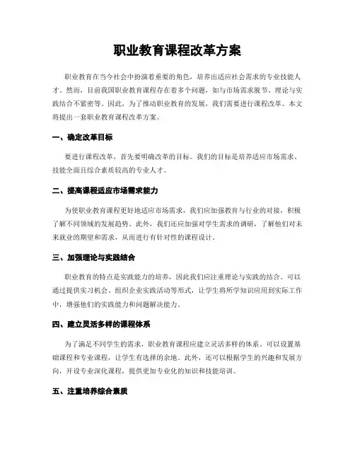 职业教育课程改革方案