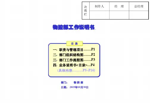 物控部管理说明书081020