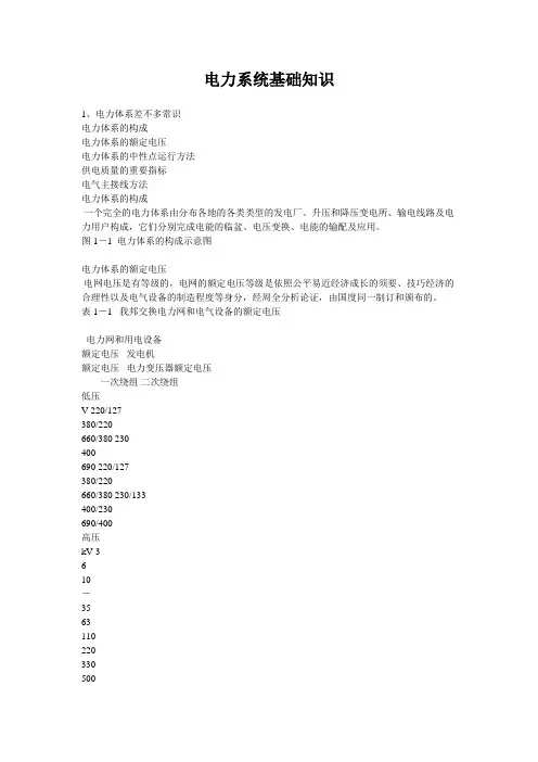 电力系统基础知识