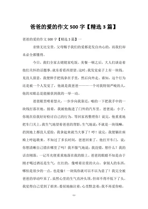 爸爸的爱的作文500字【3篇】