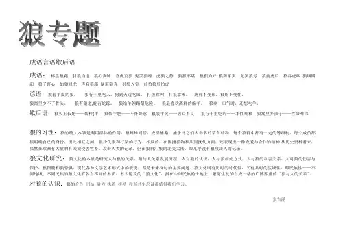 狼的成语言语歇后语小报