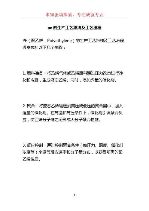 pe的生产工艺路线及工艺流程 (2)