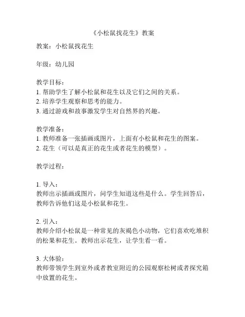 《小松鼠找花生》教案