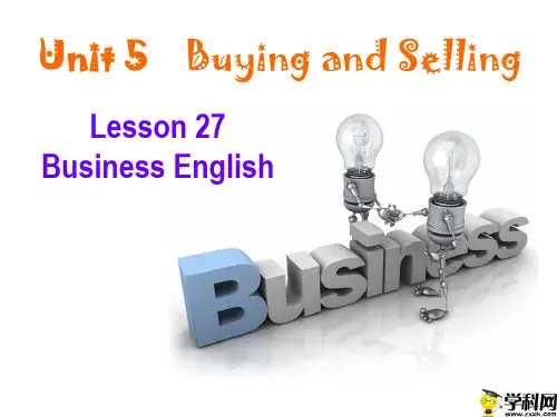 河北省保定市冀英学校冀教版八年级英语下册复习课件：Unit5BuyingandSelling——L27BusinessEnglish