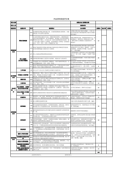 彰泰集团工程联检内业资料检查评分表