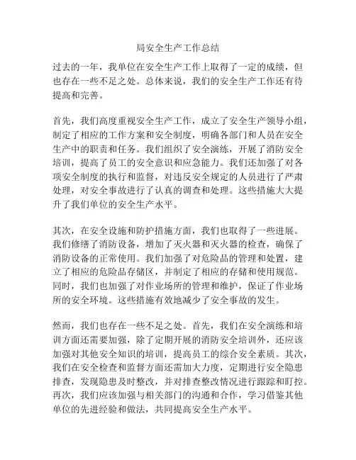 局安全生产工作总结