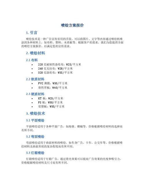 喷绘方案报价