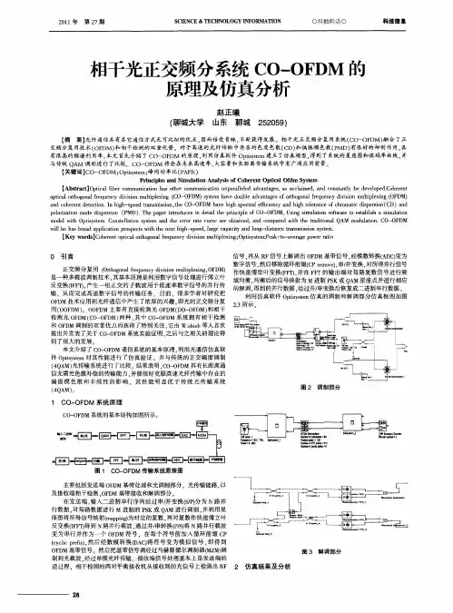 相干光正交频分系统CO—OFDM的原理及仿真分析