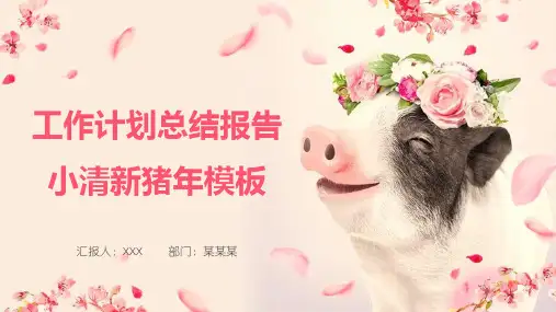工作计划总结报告小清新猪年PPT模板