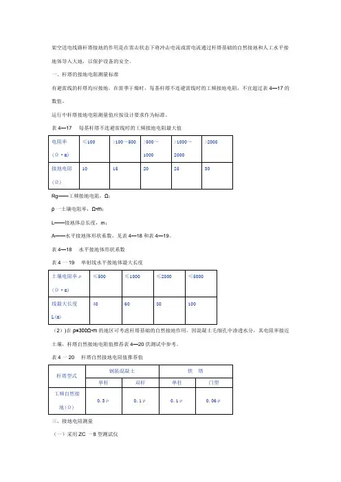 杆塔的接地电阻