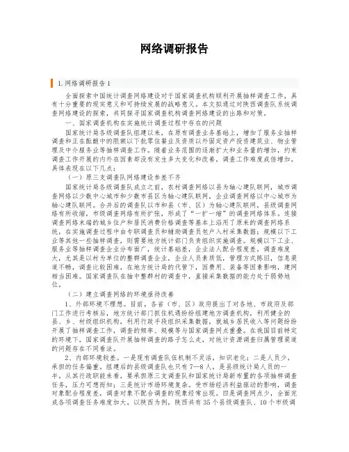 网络调研报告