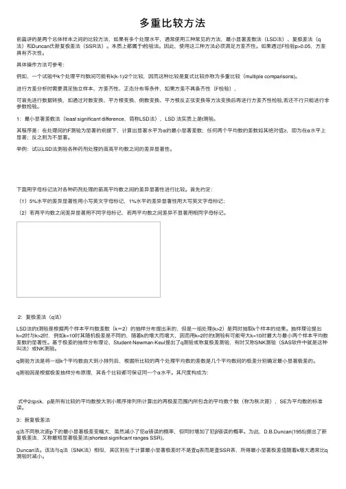 多重比较方法