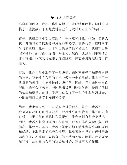 fpc个人工作总结