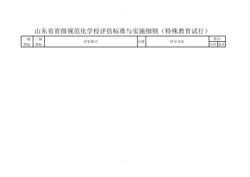 山东级规范化学校标准与实施细则特殊教育试行