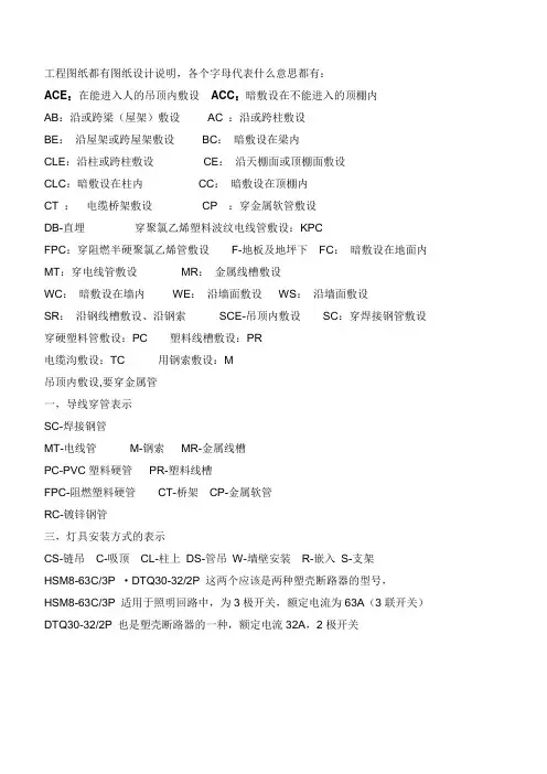 水电图纸中符号的含义