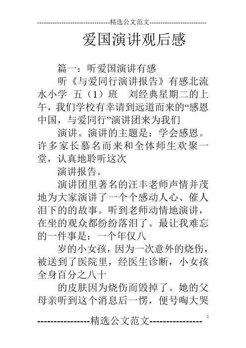 爱国演讲观后感