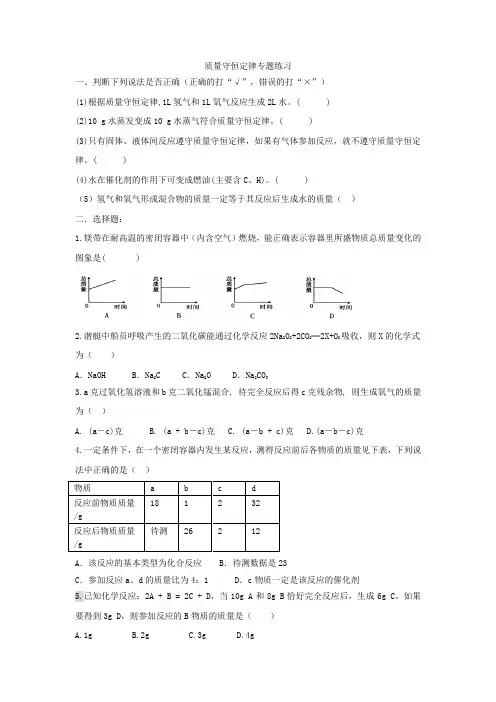 质量守恒定律专题