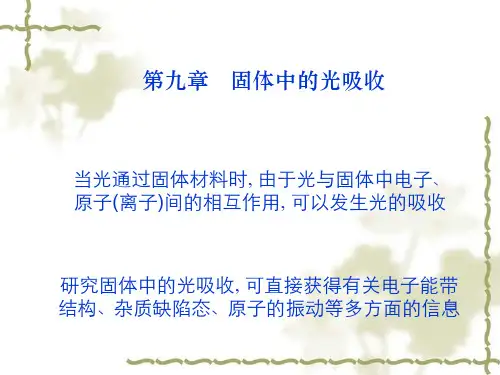 9.1-固体中的光吸收详解