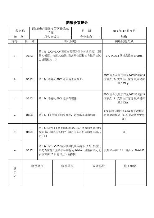 图纸会审回复