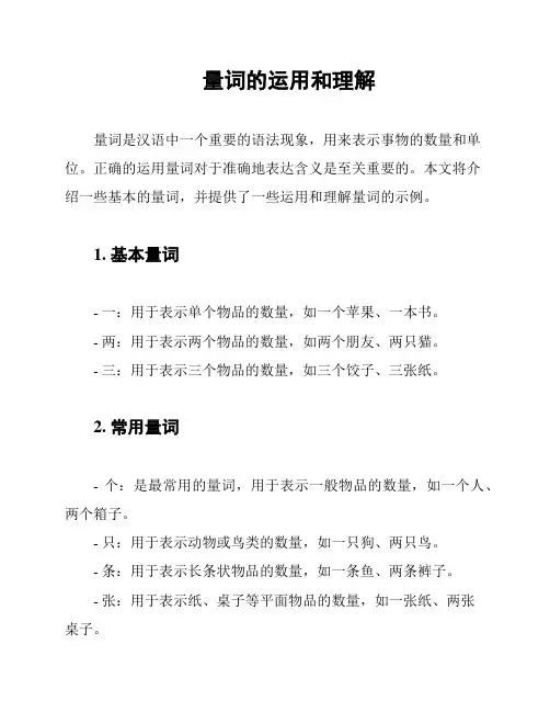 量词的运用和理解