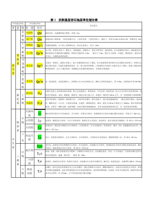 沉积盖层岩石地层单位划分表.doc