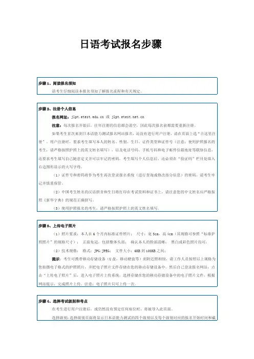日语考试报名步骤
