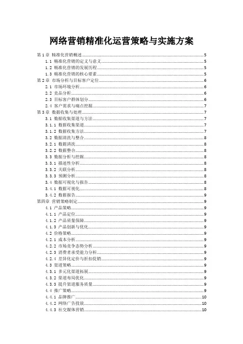 网络营销精准化运营策略与实施方案