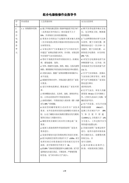 组合电器检修作业指导书