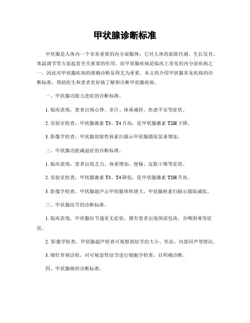 甲状腺诊断标准