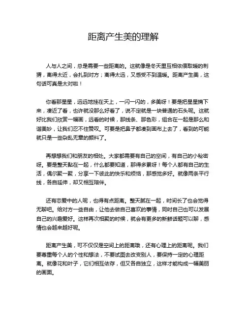 距离产生美的理解