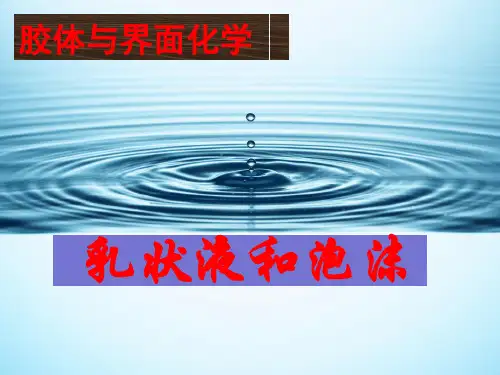 2013M-07胶体与界面化学-乳状液和泡沫