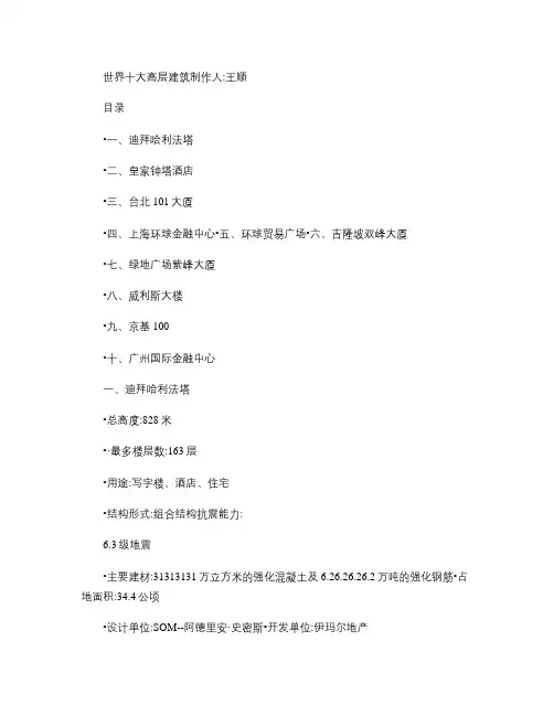 世界十大高层建筑_图文.