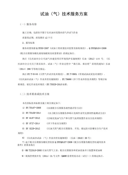 试油气技术服务方案