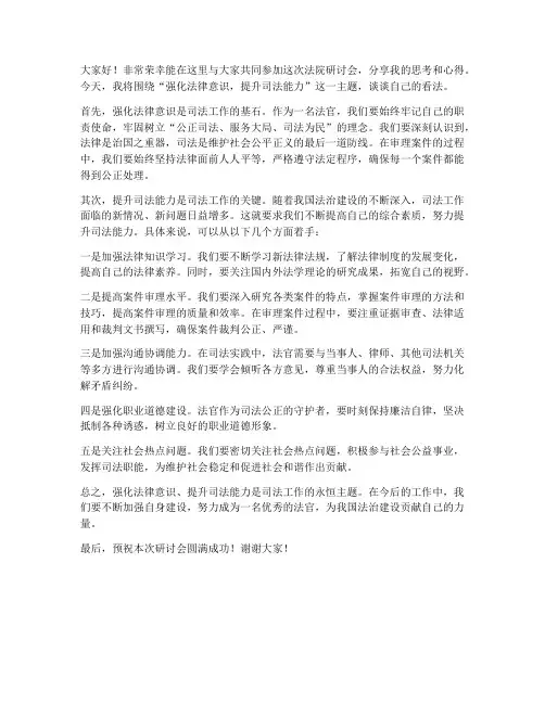 法院研讨会交流发言稿