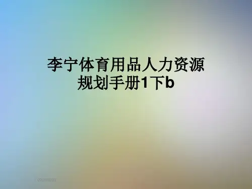 李宁体育用品人力资源规划手册1下b