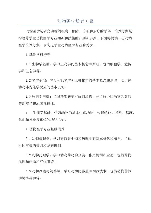 动物医学培养方案