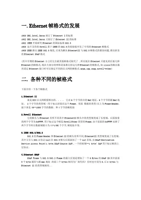 以太网帧格式