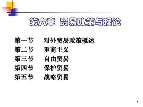烟台大学国际贸易课件 第6章 贸易政策与理论